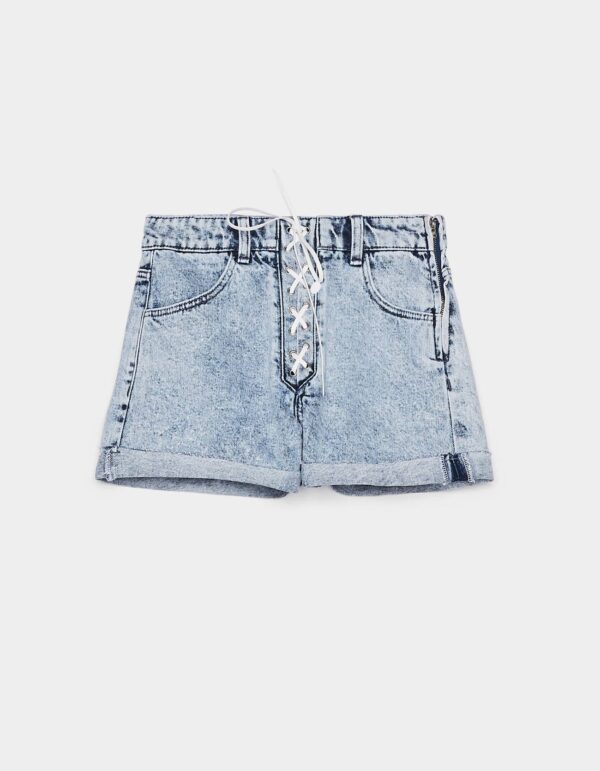 Tie-up Denim Shorts - Image 5