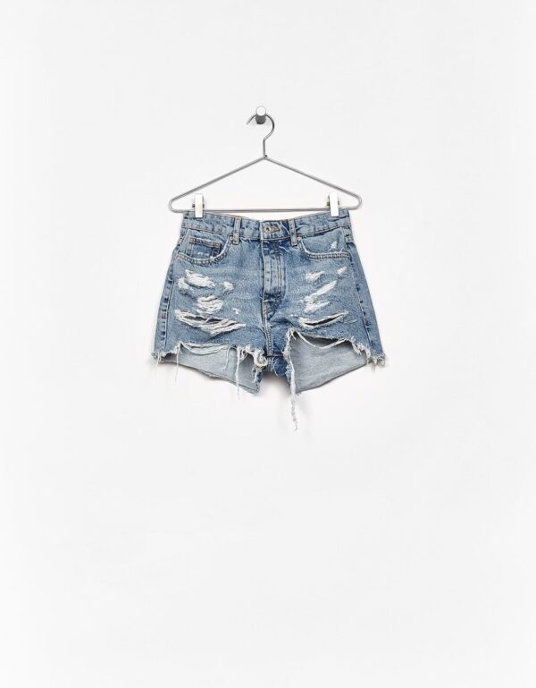 High Waist Denim Shorts - Image 2